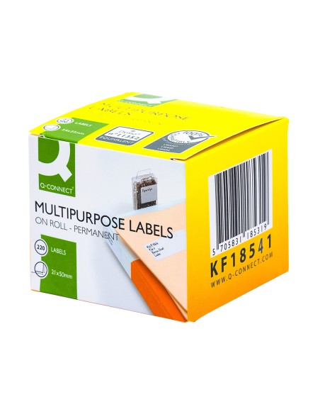 Etiqueta adhesiva q-connect kf18541 compatible dymo 99017 tamaño 50x12 mm caja con 220 etiquetas