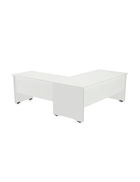 Ala para mesa rocada serie work 100x60 cm derecha o izquierda acabado aw04 blanco/blanco