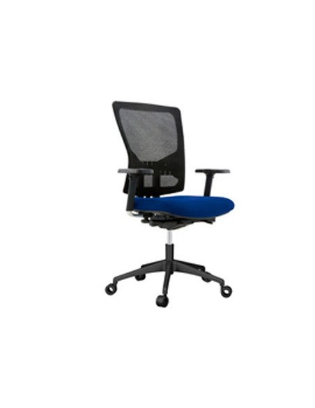 Silla rocada de oficina con brazos tapizada en...