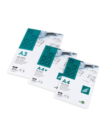 Papel dibujo liderpapel a4+ 320x240mm 70g/m2...