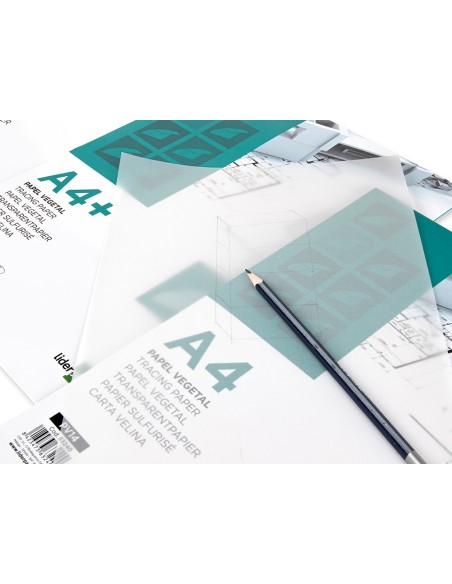 Papel dibujo liderpapel a4 210x297mm 70g/m2 vegetal sobre de 12 hojas