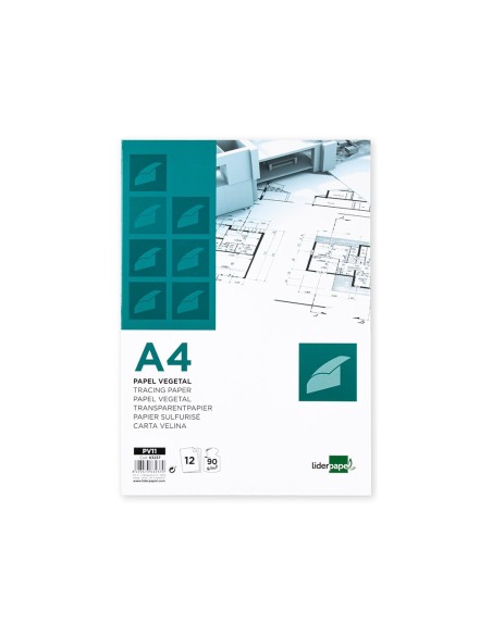 Papel dibujo liderpapel a4 210x297mm 90g/m2...