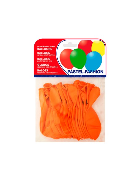Globo 100% latex biodegradable pastel naranja bolsa de 20 unidades
