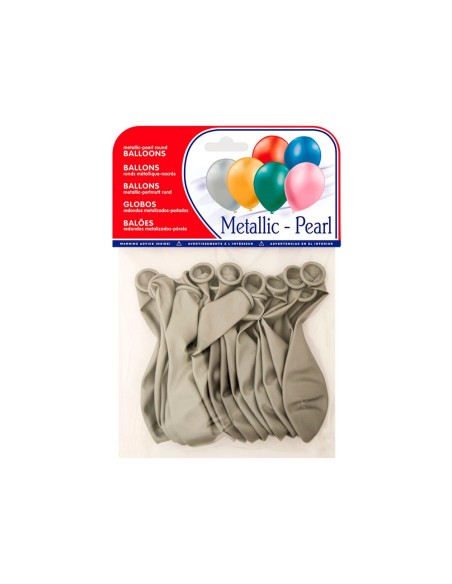 Globo 100% latex biodegradable metalizado plata...
