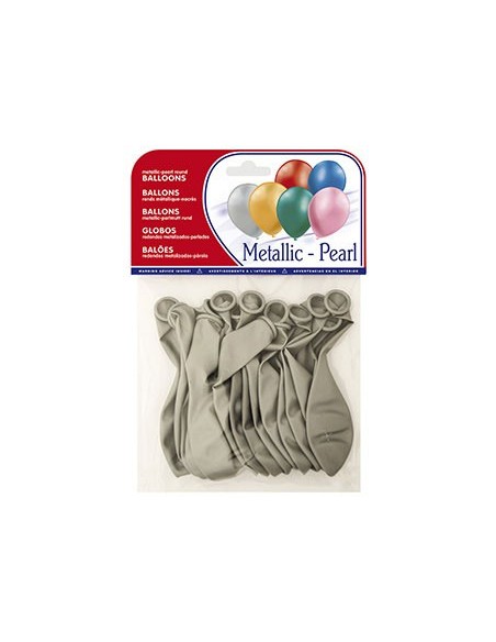 Globo 100% latex biodegradable metalizado plata...