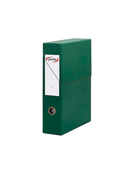 Archivador con tapa pardo carton forrado ollao lomo din a4 80 mm color verde 335x250x80 mm