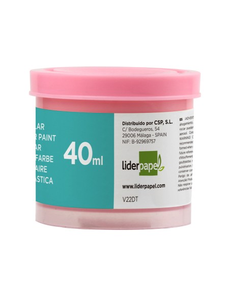 Tempera liderpapel escolar 40 ml rosa