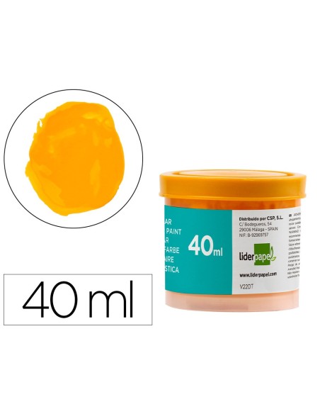 Tempera liderpapel escolar 40 ml amarillo oro