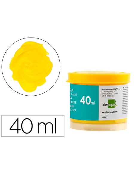 Tempera liderpapel escolar 40 ml amarillo