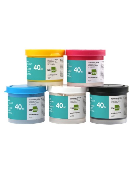 Tempera liderpapel escolar 40 ml caja 5 colores...