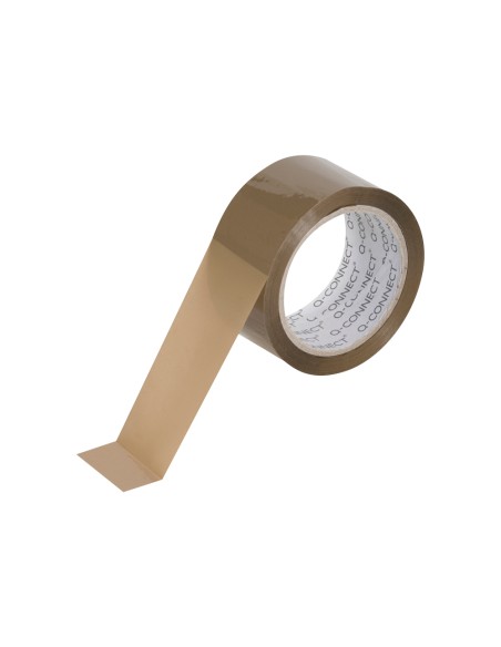 Cinta adhesiva q-connect polipropileno havana 100 mt x 50 mm para embalaje