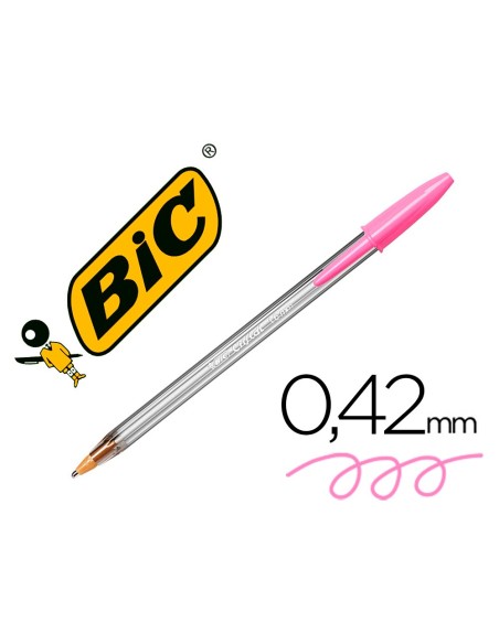 Boligrafo bic cristal fun rosa punta 1,6 mm