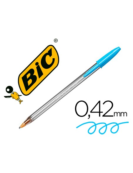 Boligrafo bic cristal fun turquesa punta 1,6 mm