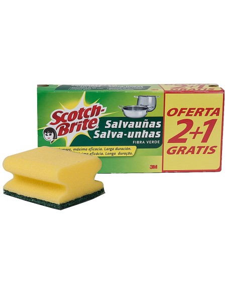 Estropajo salvauñas scotch brite fibra verde...