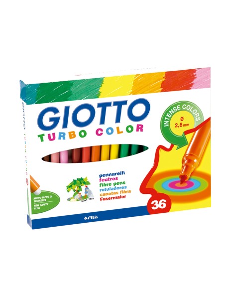 Rotulador giotto turbo color caja de 36 colores