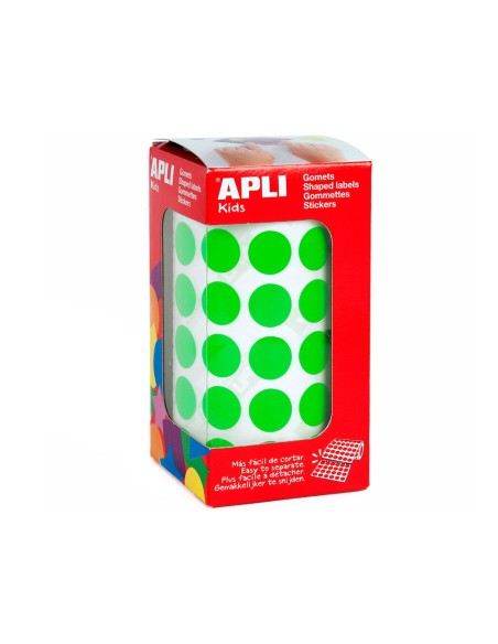 Gomets autoadhesivos circulares 15 mm verde en...
