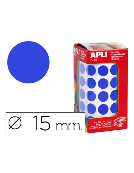Gomets autoadhesivos circulares 15 mm azul en...