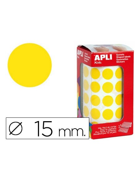 Gomets autoadhesivos circulares 15 mm amarillo...