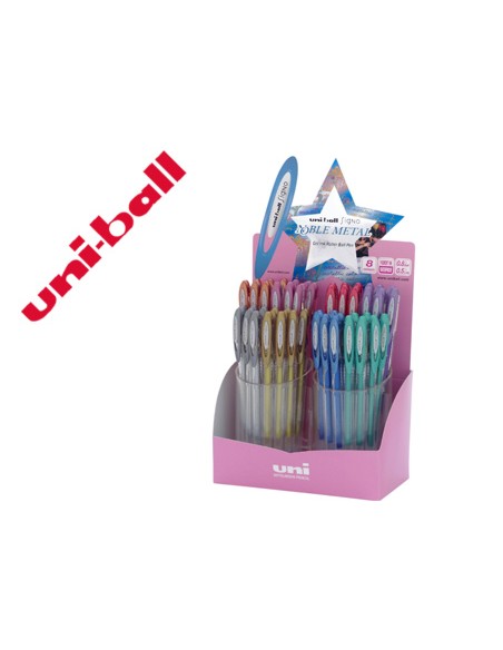 Boligrafo uni ball um-120 signo 0,7 mm tinta gel expositor de 48 colores metalizados
