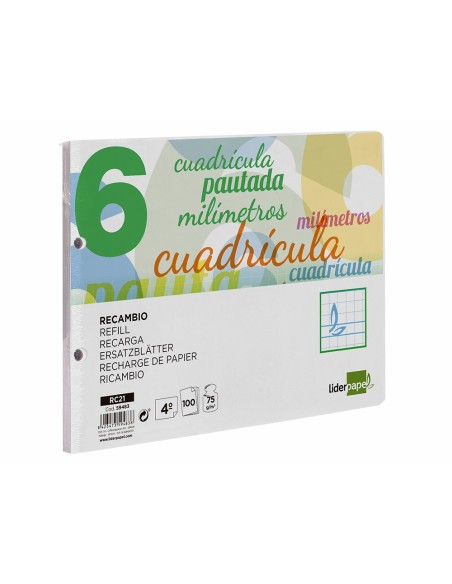 Recambio liderpapel cuarto apaisado pautaguia...