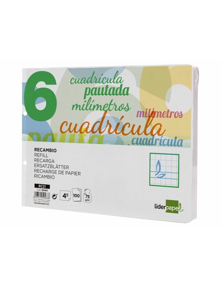 Recambio liderpapel cuarto apaisado pautaguia...