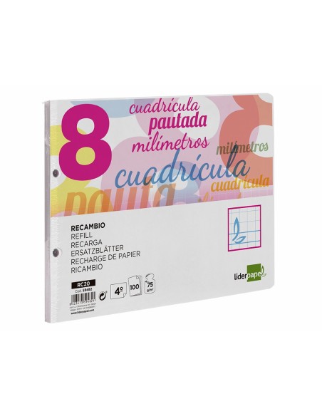 Recambio liderpapel cuarto apaisado pautaguia...