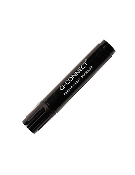 Rotulador q-connect marcador permanente negro punta biselada 5.0 mm