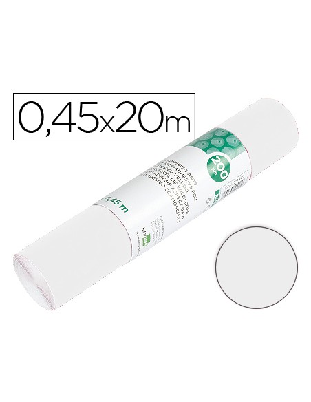Rollo adhesivo liderpapel unicolor blanco brillo rollo de 0,45 x 20 mt