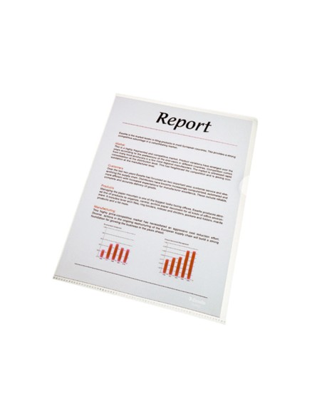 Carpeta esselte dossier uñero plastico folio transparente 110 micras