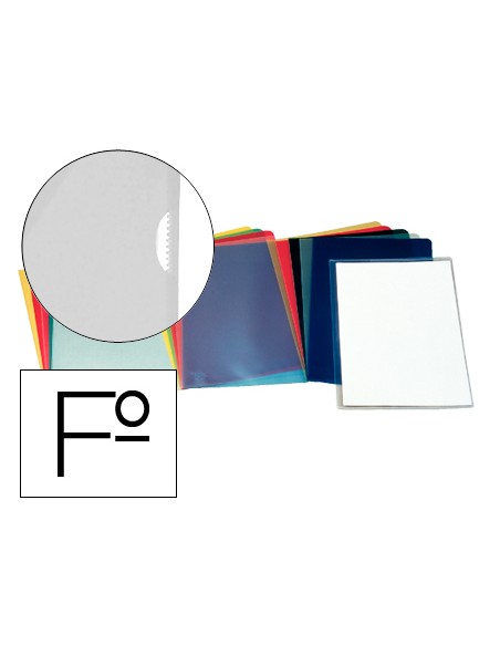 Carpeta esselte dossier uñero plastico folio transparente 110 micras