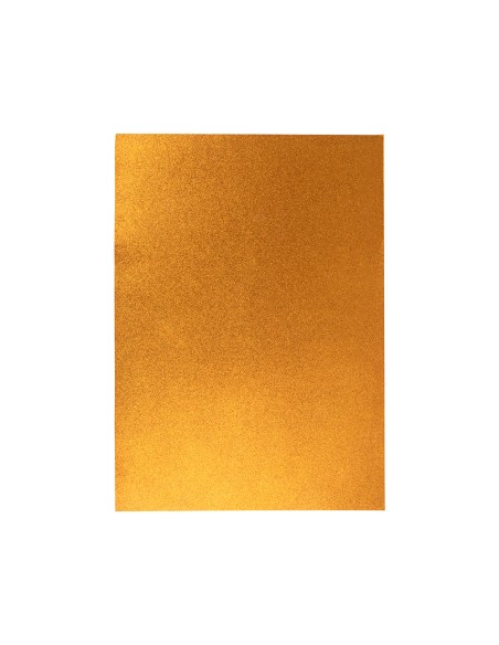 Goma eva con purpurina liderpapel 50x70cm 60g/m2 espesor 2mm naranja