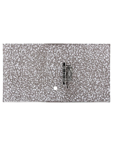 Archivador de palanca liderpapel carton forrado folio jaspeado gris con caja classic red