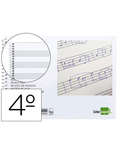 Bloc musica liderpapel combi pentagrama...