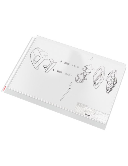 Funda multitaladro esselte din a3 80 mc polipropileno apertura superior pack de 10 unidades