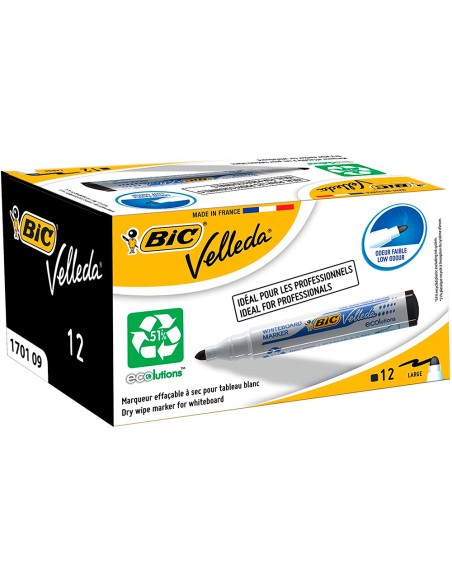 Rotulador bic velleda para pizarra negro punta redonda 1,3 mm