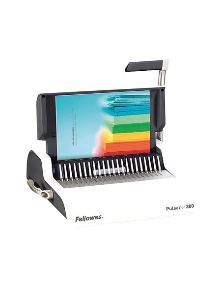 Encuadernadora manual para canutillo fellowes pulsar+300 perfora 20 hojas tamaño din a4encuaderna hasta 300 hojas