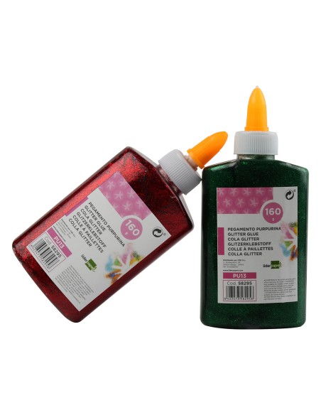 Purpurina pegamento liderpapel fantasia colores metalicos surtidos bote de 160 gr