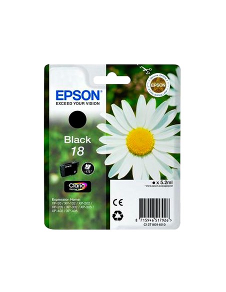 Ink-jet epson t18 negro expression home xp-102 xp-205 xp-305 xp-405 capaciidad 175 pag