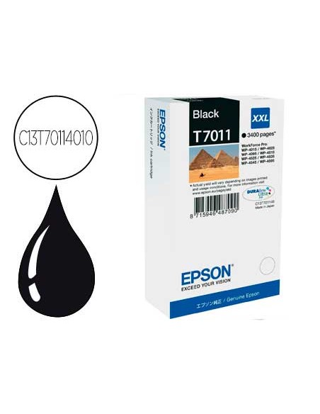 Ink-jet epson stylus t7011 negro xl wp-4000 4500 capacidad 3400 pag