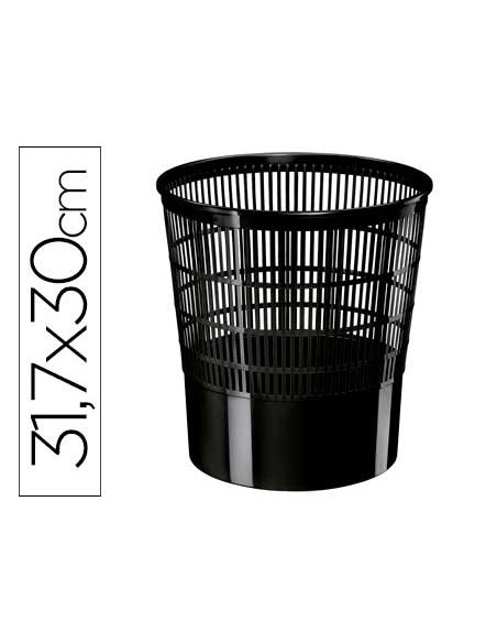 Papelera plastico cep ecoline rejilla negra 16...