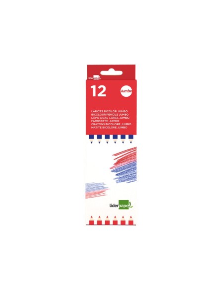 Lapices bicolor liderpapel jumbo rojo/azul