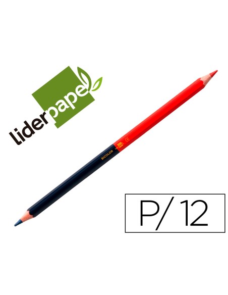 Lapices bicolor liderpapel fino rojo/azul