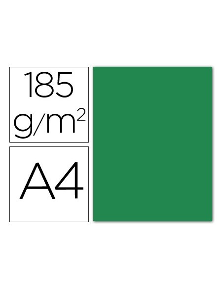 Cartulina guarro din a4 verde amazona 185 gr...