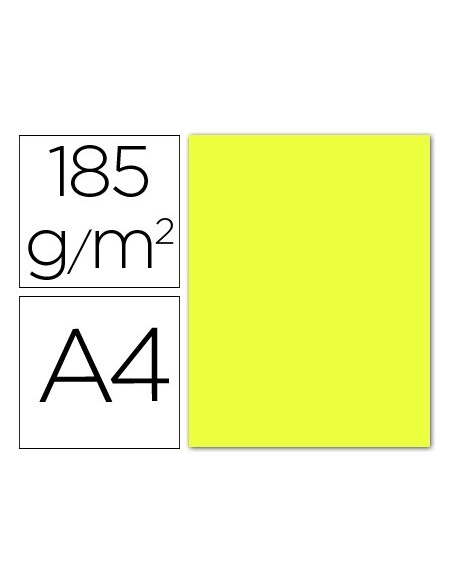 Cartulina guarro din a4 amarillo limon 185 gr...