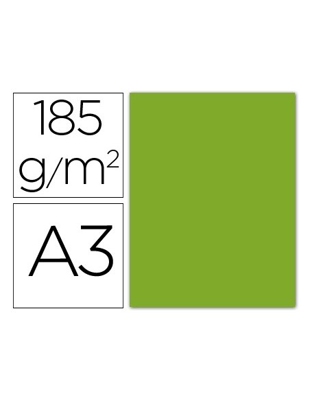 Cartulina guarro din a3 verde amazona 185 gr...