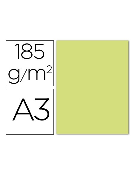 Cartulina guarro din a3 verde manzana 185 gr...
