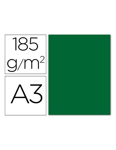 Cartulina guarro din a3 verde abeto 185 gr...