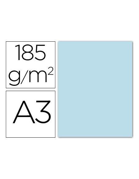 Cartulina guarro din a3 azul cielo 185 gr...
