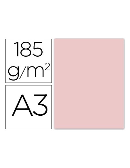Cartulina guarro din a3 rosa 185 gr paquete 50...