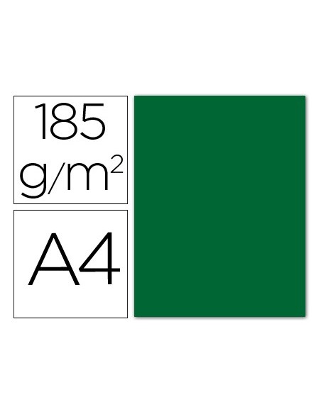 Cartulina guarro din a4 verde abeto 185 gr...